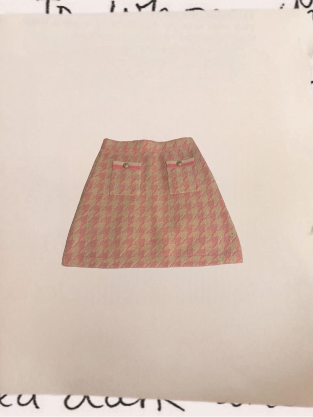 vintage houndstooth knit mini skirt